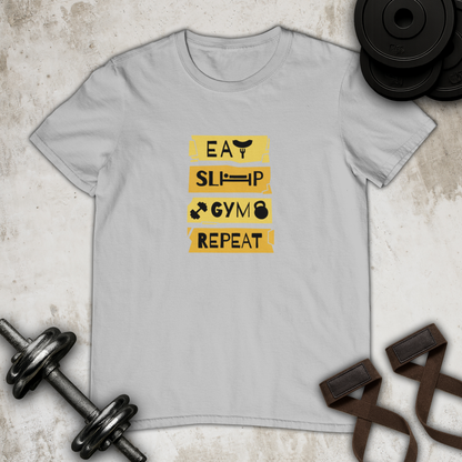 Eat Sleep Gym Repeat Cotton T-shirt