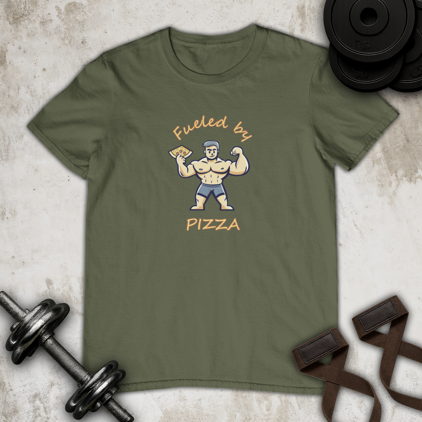 Fueled By Pizza Cotton T-shirt