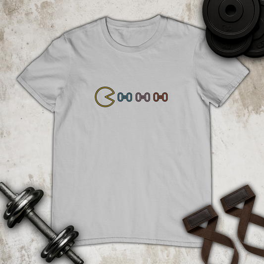 Pac Man Vs Dumbbells Cotton T-shirt