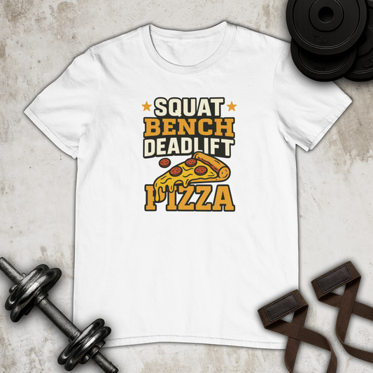 Squat Bench Deadlift Pizza Cotton T-shirt