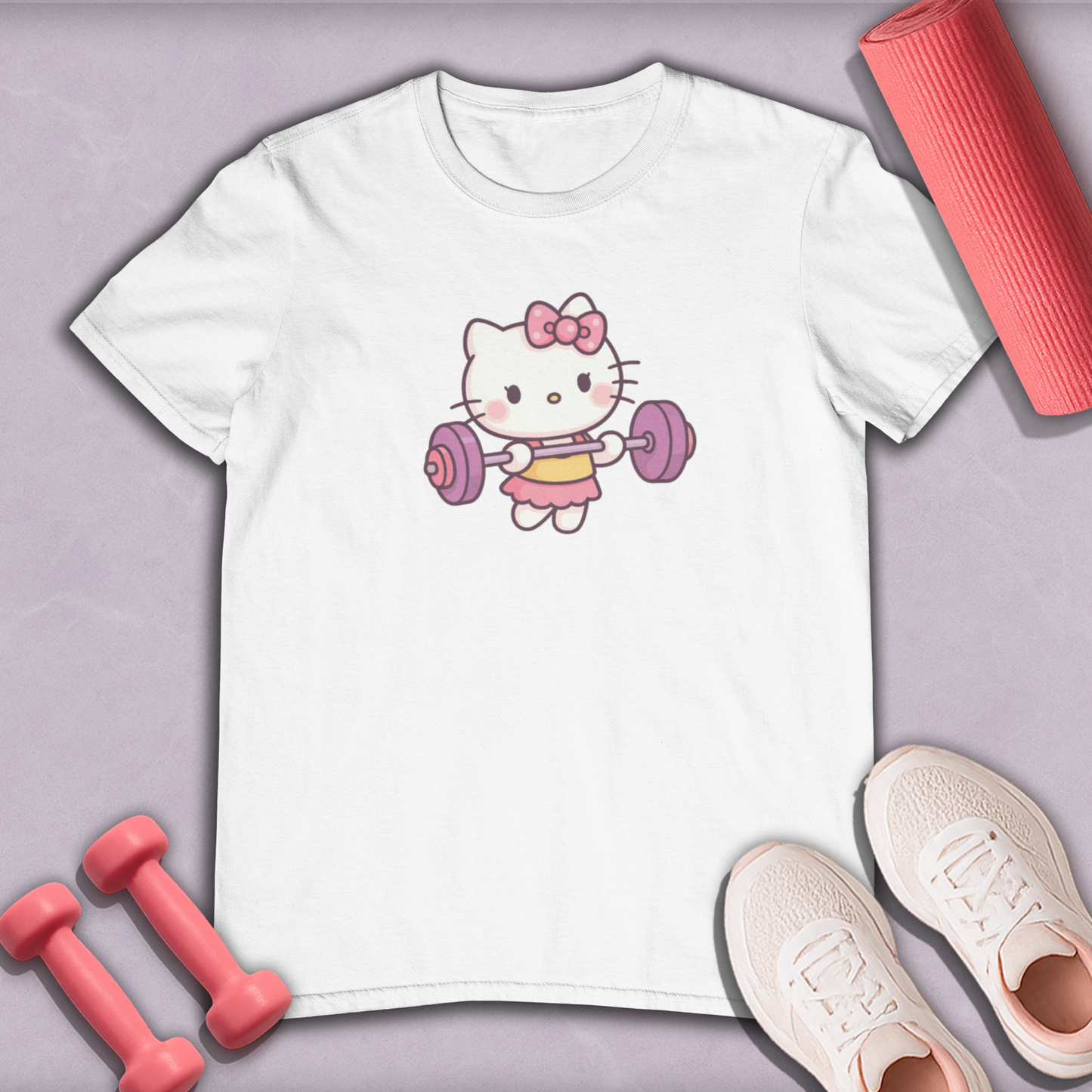 hello kitty barbell Cotton Tee