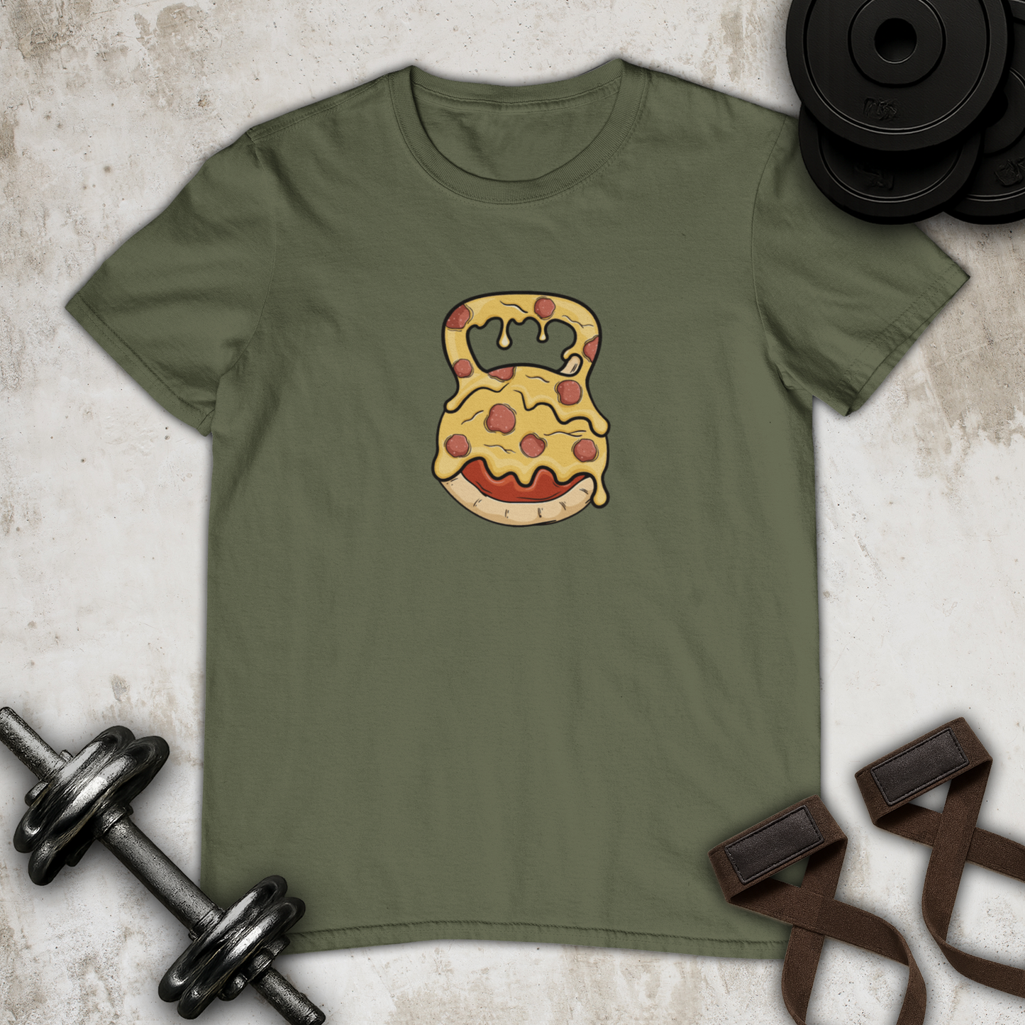 pizza kettlebell Cotton T-shirt