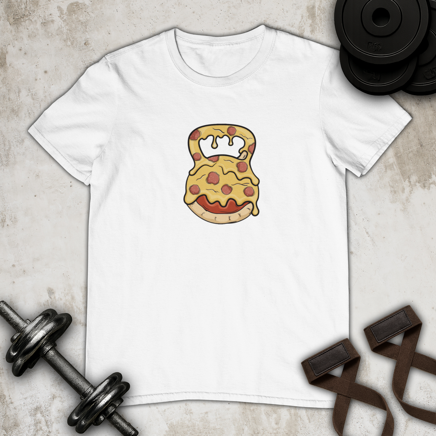 pizza kettlebell Cotton T-shirt